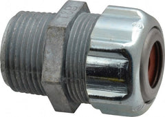 Thomas & Betts - 1/8 to 1/4" Cable Capacity, Liquidtight, Straight Strain Relief Cord Grip - 3/4 NPT Thread, 1-3/4" Long, Zinc - Exact Tooling