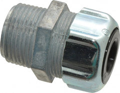 Thomas & Betts - 1/4 to 3/8" Cable Capacity, Liquidtight, Straight Strain Relief Cord Grip - 3/4 NPT Thread, 1-3/4" Long, Zinc - Exact Tooling