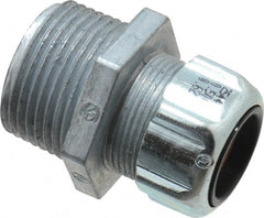 Thomas & Betts - 1/2 to 5/8" Cable Capacity, Liquidtight, Straight Strain Relief Cord Grip - 1 NPT Thread, 1-23/32" Long, Zinc - Exact Tooling