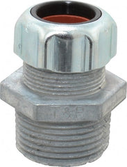 Thomas & Betts - 5/8 to 3/4" Cable Capacity, Liquidtight, Straight Strain Relief Cord Grip - 1 NPT Thread, 1-23/32" Long, Zinc - Exact Tooling