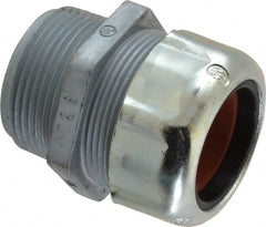 Thomas & Betts - 0.88 to 1.065" Cable Capacity, Liquidtight, Straight Strain Relief Cord Grip - 1-1/4 NPT Thread, 2-5/32" Long, Zinc - Exact Tooling