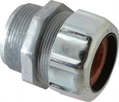 Thomas & Betts - 13/16 to 1" Cable Capacity, Liquidtight, Straight Strain Relief Cord Grip - 1-1/2 NPT Thread, 2-1/2" Long, Zinc - Exact Tooling
