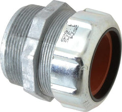 Thomas & Betts - 1-3/8 to 1-5/8" Cable Capacity, Liquidtight, Straight Strain Relief Cord Grip - 2 NPT Thread, 2-5/8" Long, Zinc - Exact Tooling