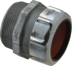 Thomas & Betts - 1-5/8 to 1-7/8" Cable Capacity, Liquidtight, Straight Strain Relief Cord Grip - 2 NPT Thread, 3-1/2" Long, Zinc - Exact Tooling