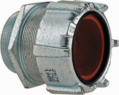 Thomas & Betts - 1-3/4 to 1.965" Cable Capacity, Liquidtight, Straight Strain Relief Cord Grip - 2 NPT Thread, 3-1/2" Long, Iron - Exact Tooling