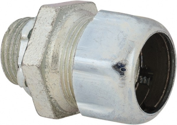 Thomas & Betts - 1/2" Trade, Malleable Iron Compression Straight Rigid/Intermediate (IMC) Conduit Connector - Noninsulated - Exact Tooling