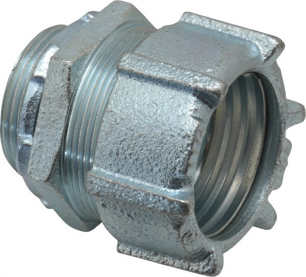 Thomas & Betts - 1-1/4" Trade, Malleable Iron Compression Straight Rigid/Intermediate (IMC) Conduit Connector - Noninsulated - Exact Tooling