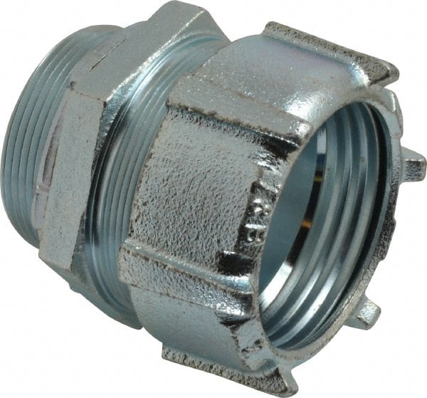 Thomas & Betts - 2" Trade, Malleable Iron Compression Straight Rigid/Intermediate (IMC) Conduit Connector - Noninsulated - Exact Tooling