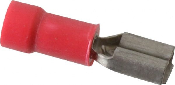 Thomas & Betts - 22 to 18 AWG, Vinyl, Fully Insulated, Female Wire Disconnect - 3/16 Inch Wide Tab, Red, CSA Certified, RoHS Compliant, UL 94 V-0, UL File E66716, UL Listed - Exact Tooling