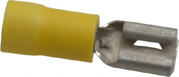 Thomas & Betts - 12 to 10 AWG, Vinyl, Fully Insulated, Female Wire Disconnect - 1/4 Inch Wide Tab, Yellow, CSA Certified, RoHS Compliant, UL 94 V-0, UL File E66716, UL Listed - Exact Tooling