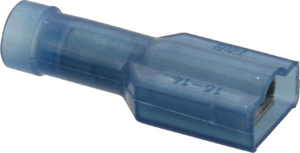 Thomas & Betts - 16 to 14 AWG, Nylon, Fully Insulated, Female Wire Disconnect - 1/4 Inch Wide Tab, Blue, CSA Certified, RoHS Compliant, UL 94 V-2, UL File E66716, UL Listed - Exact Tooling