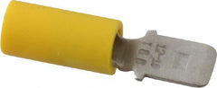 Thomas & Betts - 12 to 10 AWG, Vinyl, Fully Insulated, Male Wire Disconnect - 1/4 Inch Wide Tab, Yellow, CSA Certified, RoHS Compliant, UL 94 V-0, UL File E66716, UL Listed - Exact Tooling