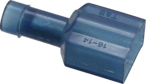 Thomas & Betts - 16 to 14 AWG, Nylon, Fully Insulated, Male Wire Disconnect - 1/4 Inch Wide Tab, Blue, CSA Certified, RoHS Compliant, UL 94 V-0, UL File E66716, UL Listed - Exact Tooling