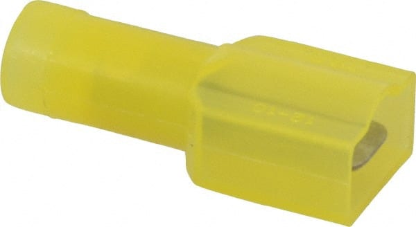 Thomas & Betts - 12 to 10 AWG, Nylon, Fully Insulated, Male Wire Disconnect - 1/4 Inch Wide Tab, Yellow, CSA Certified, RoHS Compliant, UL 94 V-0, UL File E66716, UL Listed - Exact Tooling