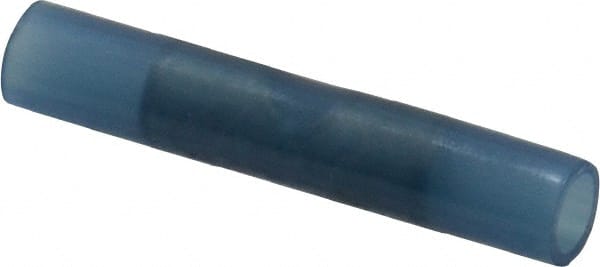 Thomas & Betts - 16 to 14 AWG Compatible, Nylon Fully Insulated, Crimp-On Butt Splice Terminal - 2 Wire Entries, Copper Contacts, Tin Contact Plating, 1.19" OAL, Blue - Exact Tooling
