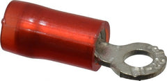 Thomas & Betts - 22-16 AWG Partially Insulated Crimp Connection D Shaped Ring Terminal - #4 Stud, 0.72" OAL x 0.23" Wide, Tin Plated Copper Contact - Exact Tooling