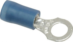 Thomas & Betts - 18-14 AWG Partially Insulated Crimp Connection D Shaped Ring Terminal - #10 Stud, 0.89" OAL x 0.31" Wide, Tin Plated Copper Contact - Exact Tooling
