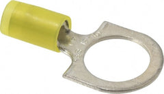 Thomas & Betts - 12-10 AWG Partially Insulated Crimp Connection D Shaped Ring Terminal - 1/2" Stud, 1.37" OAL x 0.72" Wide, Tin Plated Copper Contact - Exact Tooling