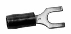 Thomas & Betts - #8 Stud, 22 to 16 AWG Compatible, Partially Insulated, Crimp Connection, Locking Fork Terminal - Exact Tooling