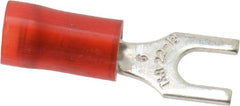 Thomas & Betts - #6 Stud, 22 to 16 AWG Compatible, Partially Insulated, Crimp Connection, Standard Fork Terminal - Exact Tooling