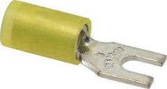 Thomas & Betts - #6 Stud, 12 to 10 AWG Compatible, Partially Insulated, Crimp Connection, Standard Fork Terminal - Exact Tooling