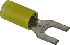 Thomas & Betts - #10 Stud, 12 to 10 AWG Compatible, Partially Insulated, Crimp Connection, Standard Fork Terminal - Exact Tooling