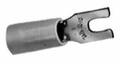 Thomas & Betts - #8 Stud, 22 to 16 AWG Compatible, Partially Insulated, Crimp Connection, Locking Fork Terminal - Exact Tooling