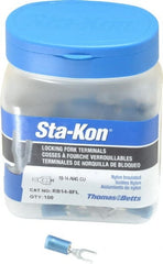 Thomas & Betts - #8 Stud, 18 to 14 AWG Compatible, Partially Insulated, Crimp Connection, Locking Fork Terminal - Exact Tooling