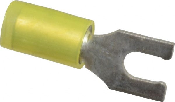 Thomas & Betts - #8 Stud, 12 to 10 AWG Compatible, Partially Insulated, Crimp Connection, Locking Fork Terminal - Exact Tooling