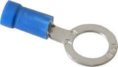 Thomas & Betts - 18-14 AWG Partially Insulated Crimp Connection D Shaped Ring Terminal - 5/16" Stud, 1.15" OAL x 1/2" Wide, Tin Plated Copper Contact - Exact Tooling