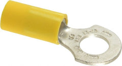 Thomas & Betts - 12-10 AWG Partially Insulated Crimp Connection D Shaped Ring Terminal - 1/4" Stud, 1.16" OAL x 1/2" Wide, Tin Plated Copper Contact - Exact Tooling