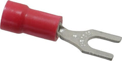 Thomas & Betts - #8 Stud, 22 to 16 AWG Compatible, Partially Insulated, Crimp Connection, Standard Fork Terminal - Exact Tooling