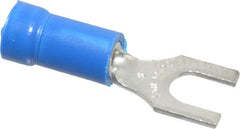 Thomas & Betts - #8 Stud, 18 to 14 AWG Compatible, Partially Insulated, Crimp Connection, Standard Fork Terminal - Exact Tooling