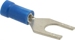Thomas & Betts - 1/4" Stud, 18 to 14 AWG Compatible, Partially Insulated, Crimp Connection, Standard Fork Terminal - Exact Tooling