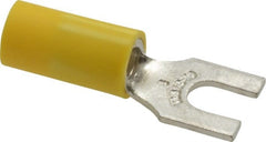 Thomas & Betts - #8 Stud, 12 to 10 AWG Compatible, Partially Insulated, Crimp Connection, Standard Fork Terminal - Exact Tooling