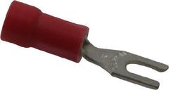 Thomas & Betts - #6 Stud, 22 to 16 AWG Compatible, Partially Insulated, Crimp Connection, Locking Fork Terminal - Exact Tooling