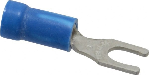 Thomas & Betts - #8 Stud, 18 to 14 AWG Compatible, Partially Insulated, Crimp Connection, Locking Fork Terminal - Exact Tooling