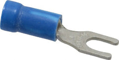Thomas & Betts - #8 Stud, 18 to 14 AWG Compatible, Partially Insulated, Crimp Connection, Locking Fork Terminal - Exact Tooling