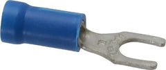 Thomas & Betts - #10 Stud, 18 to 14 AWG Compatible, Partially Insulated, Crimp Connection, Locking Fork Terminal - Exact Tooling