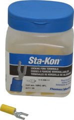 Thomas & Betts - #8 Stud, 12 to 10 AWG Compatible, Partially Insulated, Crimp Connection, Locking Fork Terminal - Exact Tooling