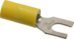 Thomas & Betts - #10 Stud, 12 to 10 AWG Compatible, Partially Insulated, Crimp Connection, Locking Fork Terminal - Exact Tooling