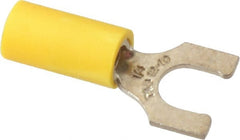 Thomas & Betts - 1/4" Stud, 12 to 10 AWG Compatible, Partially Insulated, Crimp Connection, Locking Fork Terminal - Exact Tooling