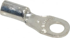 Thomas & Betts - 18-14 AWG Noninsulated Crimp Connection D Shaped Ring Terminal - #6 Stud, 0.72" OAL x 1/4" Wide, Tin Plated Copper Contact - Exact Tooling