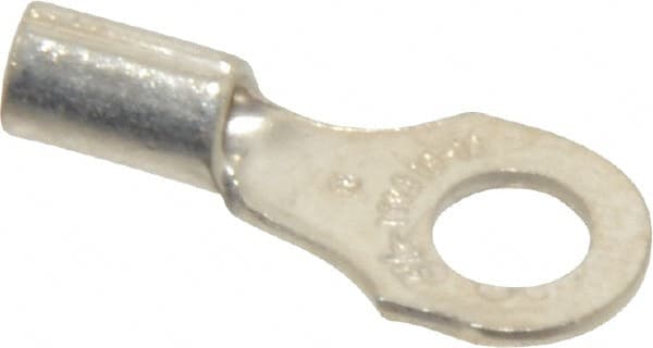 Thomas & Betts - 18-14 AWG Noninsulated Crimp Connection D Shaped Ring Terminal - #8 Stud, 3/4" OAL x 0.31" Wide, Tin Plated Copper Contact - Exact Tooling