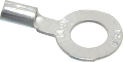 Thomas & Betts - 18-14 AWG Noninsulated Crimp Connection D Shaped Ring Terminal - 1/4" Stud, 0.93" OAL x 1/2" Wide, Tin Plated Copper Contact - Exact Tooling