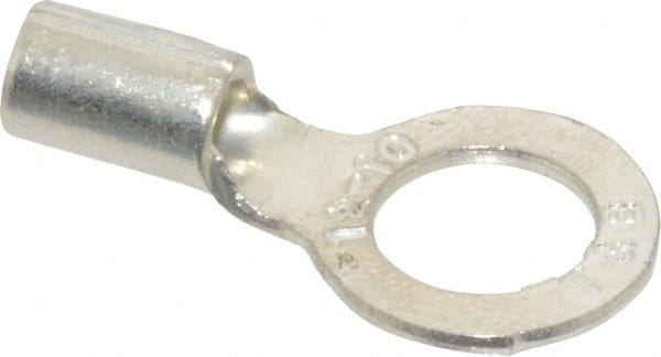 Thomas & Betts - 12-10 AWG Noninsulated Crimp Connection D Shaped Ring Terminal - 5/16" Stud, 0.98" OAL x 1/2" Wide, Tin Plated Copper Contact - Exact Tooling