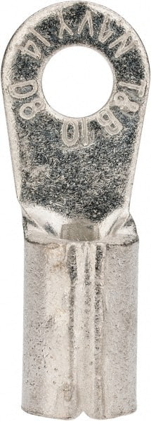 Thomas & Betts - 8 AWG Noninsulated Crimp Connection Circular Ring Terminal - #10 Stud, 1.09" OAL x 0.42" Wide, Tin Plated Copper Contact - Exact Tooling