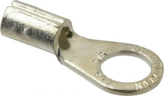 Thomas & Betts - 8 AWG Noninsulated Crimp Connection Circular Ring Terminal - 3/8" Stud, 1.32" OAL x 0.59" Wide, Tin Plated Copper Contact - Exact Tooling