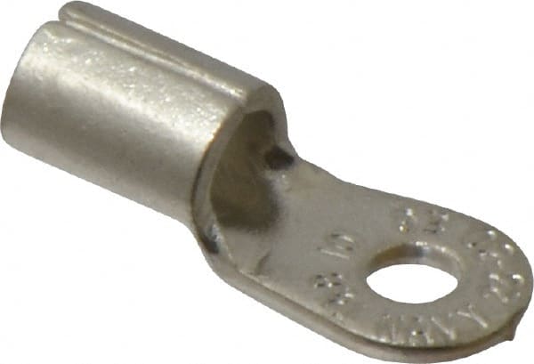 Thomas & Betts - 6 AWG Noninsulated Crimp Connection Circular Ring Terminal - #10 Stud, 1.13" OAL x 0.48" Wide, Tin Plated Copper Contact - Exact Tooling