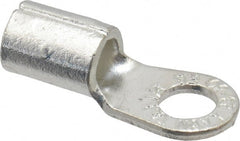 Thomas & Betts - 6 AWG Noninsulated Crimp Connection Circular Ring Terminal - 1/4" Stud, 1.13" OAL x 0.48" Wide, Tin Plated Copper Contact - Exact Tooling